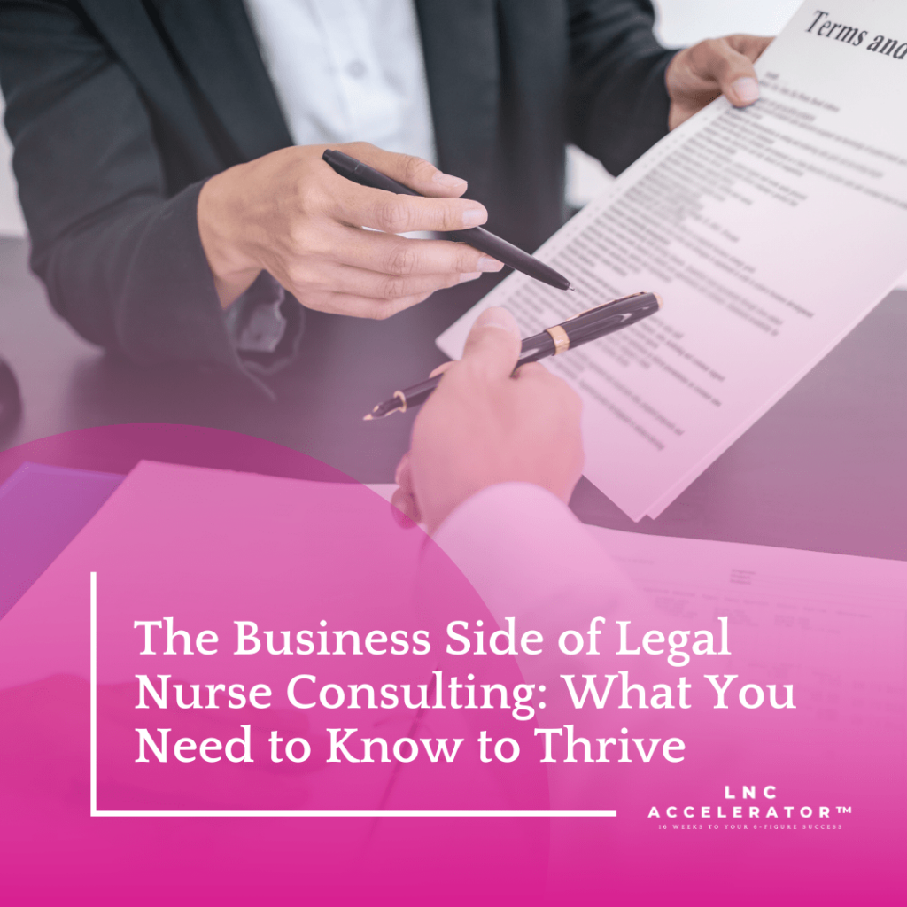 Legal Nurse Consultant managing business finances